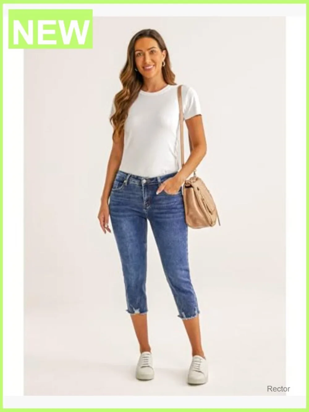 High Waisted Ripped Skinny Cropped Capri Jeans Stretchy Denim Jeggings with